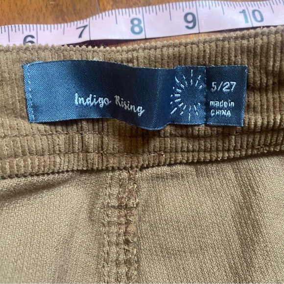 Indigo Rising corduroy pants womens size 5/27 Boot Cut high rise Brown/Tan - Picture 5 of 8